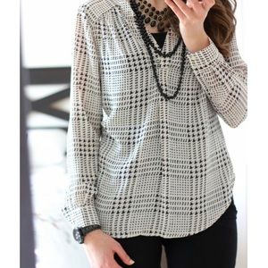 Stitch Fix 41 Hawthorn Houndstooth Blouse